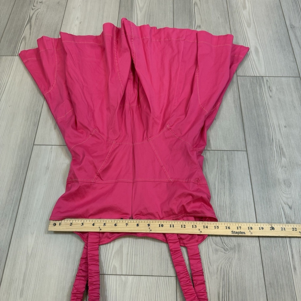 By Anthropologie Sleeveless Plunge Drop-Waist A-Line Mini Dress Pink Small $158 - Picture 10 of 15
